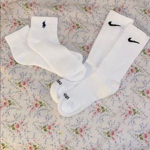 Trendy crew Nike & ankle Ralph Lauren sock bundle